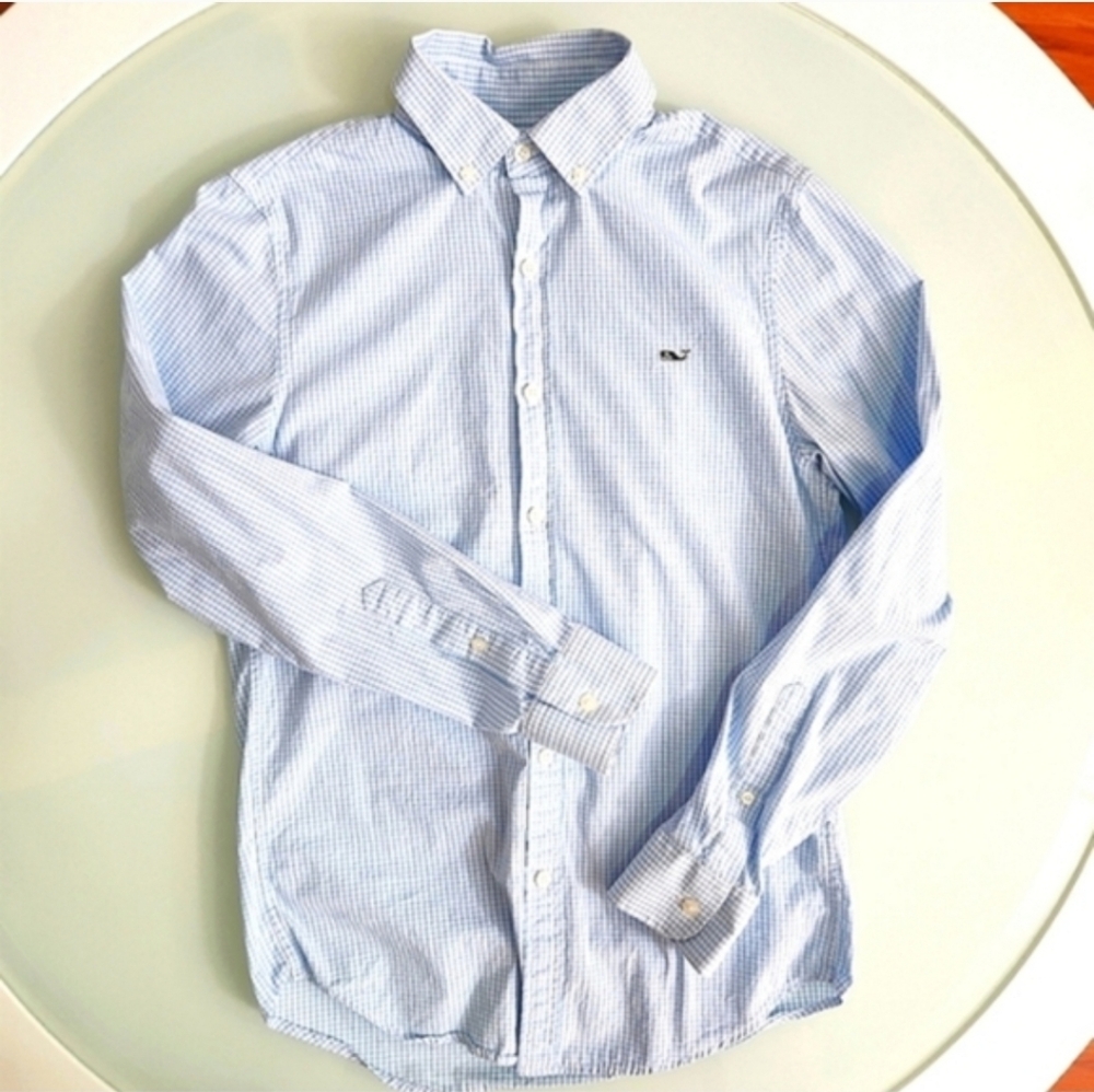 Vineyard Vines Light Blue Micro-Striped Button-Down Shirt